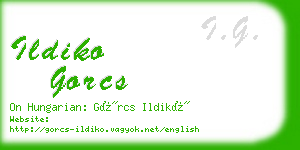 ildiko gorcs business card